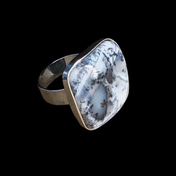 Ring mit Dendritenjaspis in 925 Silber