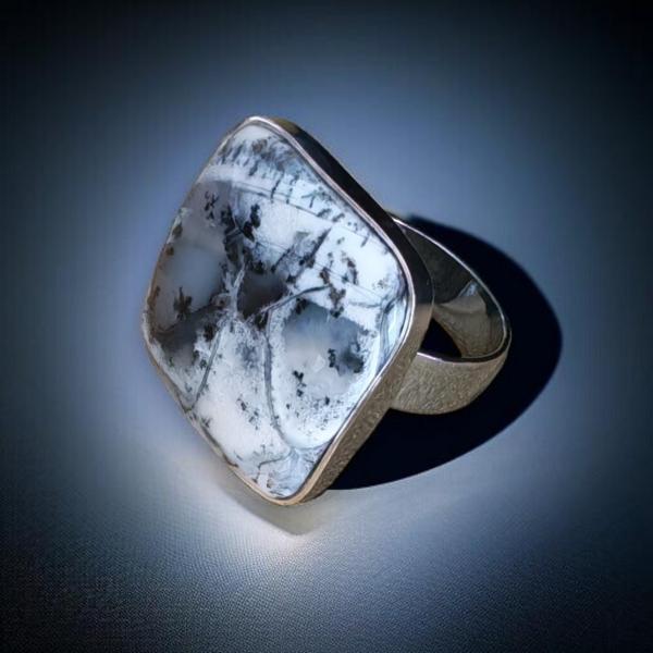 Ring mit Dendritenjaspis in 925 Silber