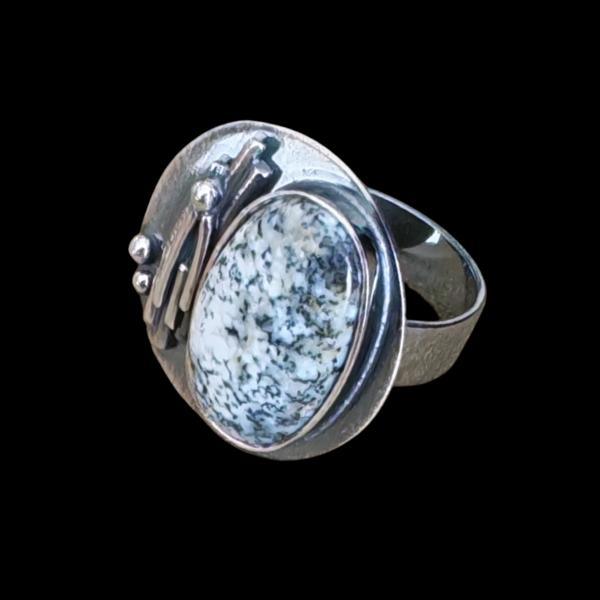 Ring mit Dendritenjaspis in 925 Silber