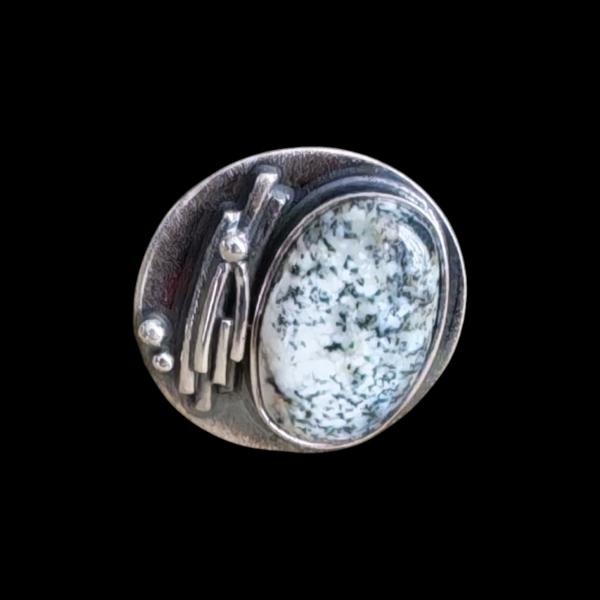 Ring mit Dendritenjaspis in 925 Silber