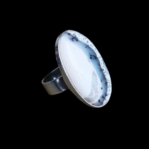 Ring mit Dendritenjaspis in 925 Silber