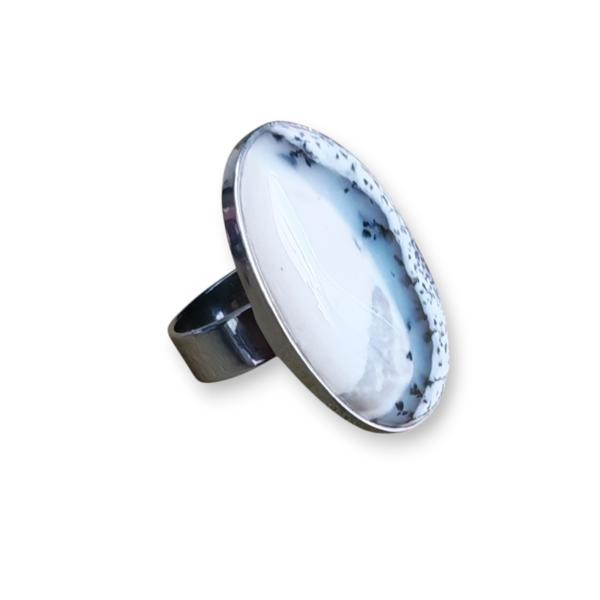 Ring mit Dendritenjaspis in 925 Silber