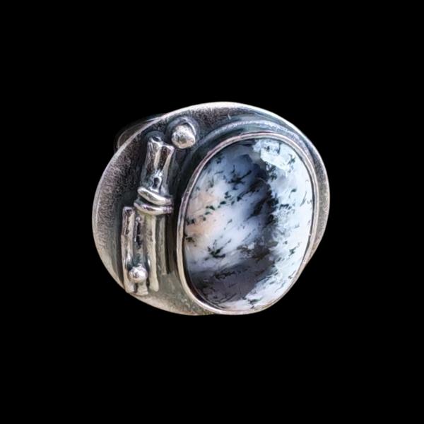 Ring mit Dendritenjaspis in 925 Silber