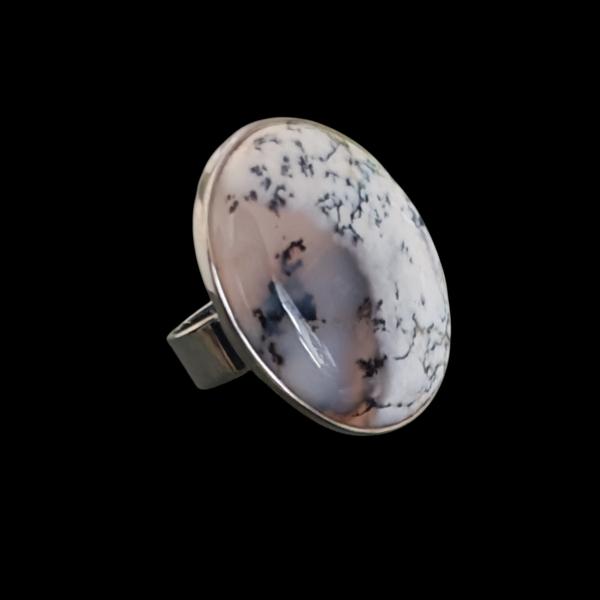 Ring mit Dendritenjaspis in 925 Silber