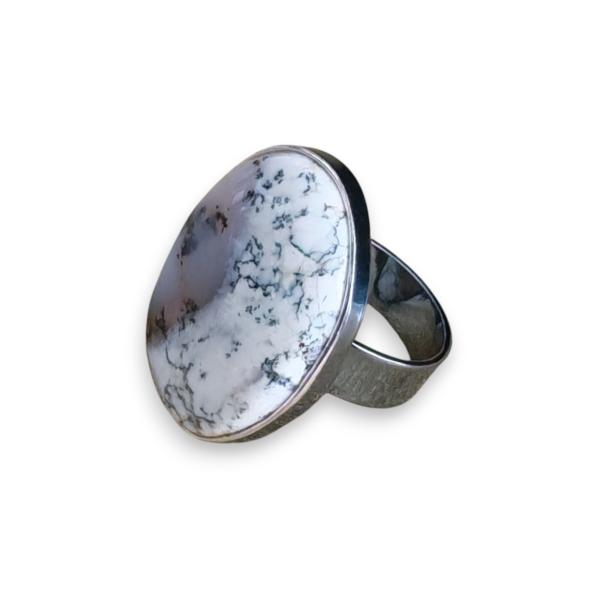 Ring mit Dendritenjaspis in 925 Silber