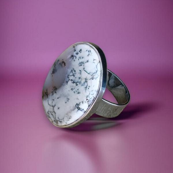 Ring mit Dendritenjaspis in 925 Silber