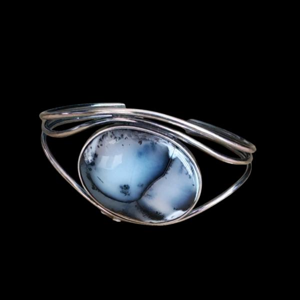Armspange mit Dendritenjaspis in 925 Silber