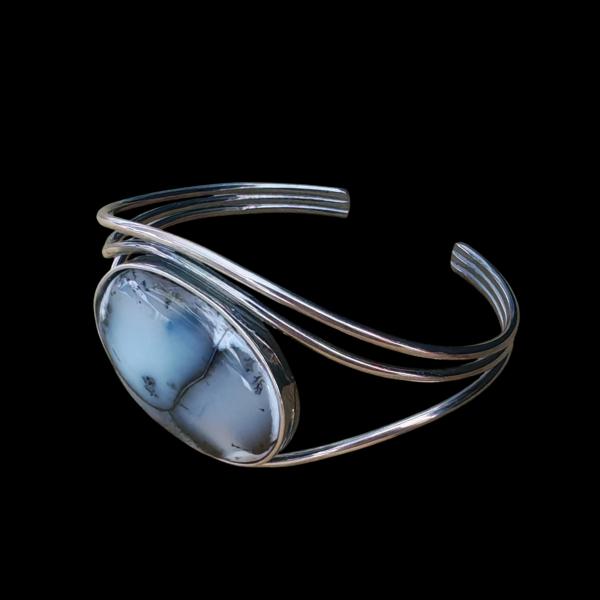 Armspange mit Dendritenjaspis in 925 Silber