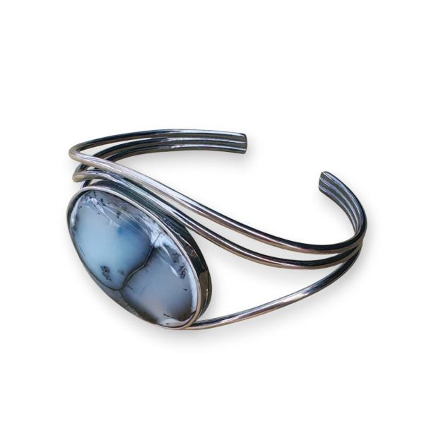 Armspange mit Dendritenjaspis in 925 Silber
