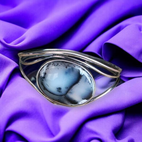 Armspange mit Dendritenjaspis in 925 Silber