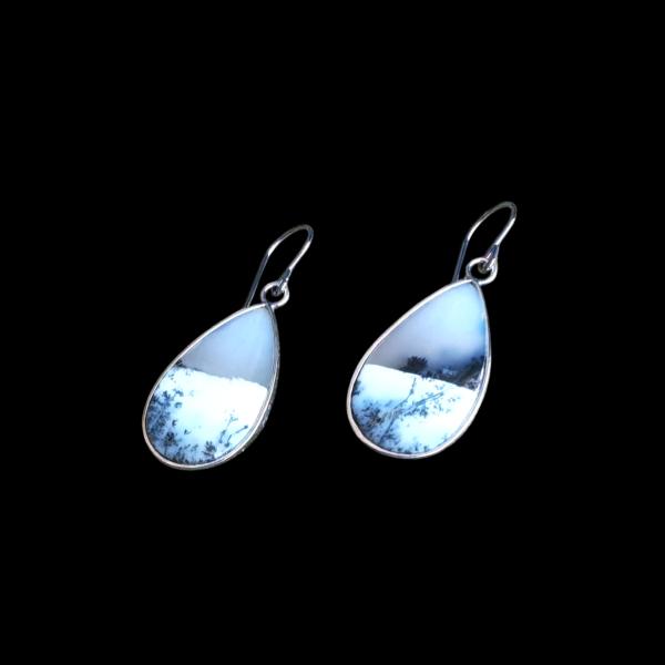 Ohrhänger mit Dendritenjaspis in 925 Silber