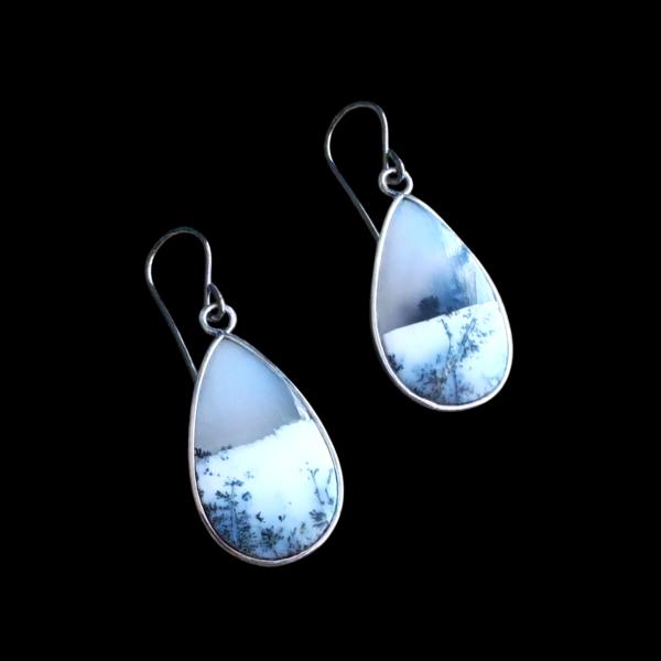 Ohrhänger mit Dendritenjaspis in 925 Silber