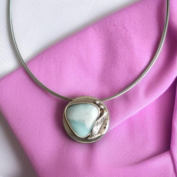 Halsschmuck Larimar in 925 Silber