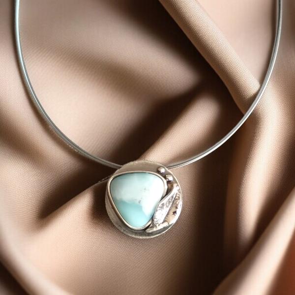 Halsschmuck Larimar in 925 Silber