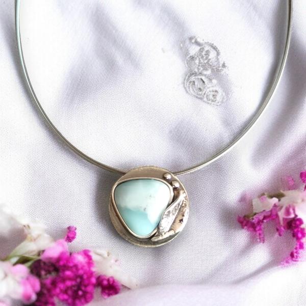 Halsschmuck Larimar in 925 Silber