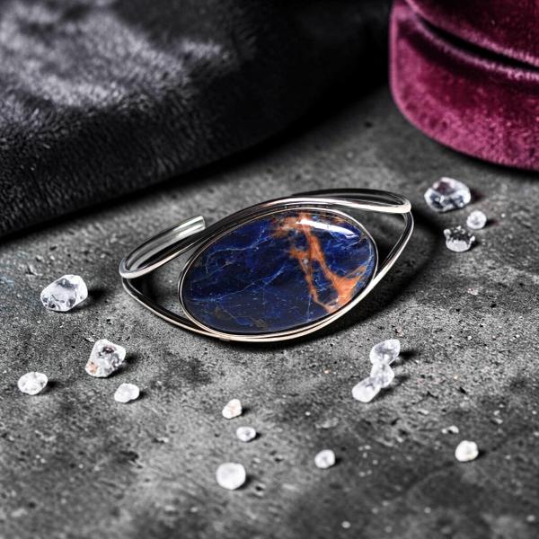 Armspange mit Sodalith in 925 Silber