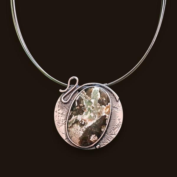 Halsschmuck Grünopal in 925 Silber