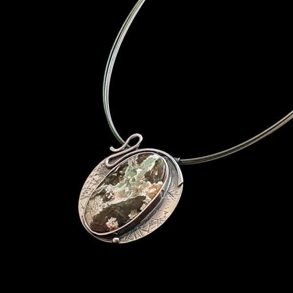 Halsschmuck Grünopal in 925 Silber