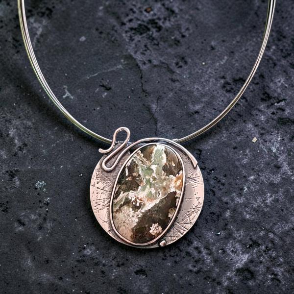 Halsschmuck Grünopal in 925 Silber