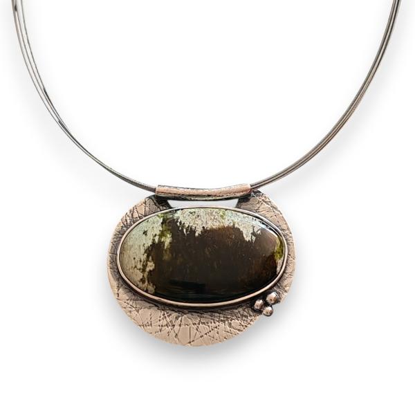 Halsschmuck Grünopal in 925 Silber