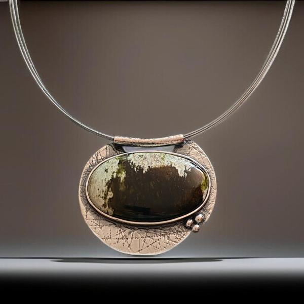 Halsschmuck Grünopal in 925 Silber
