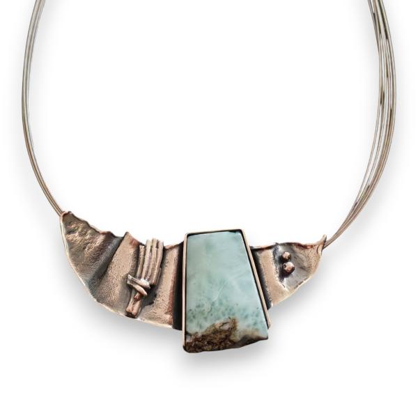 Halsschmuck Larimar in 925 Silber.
