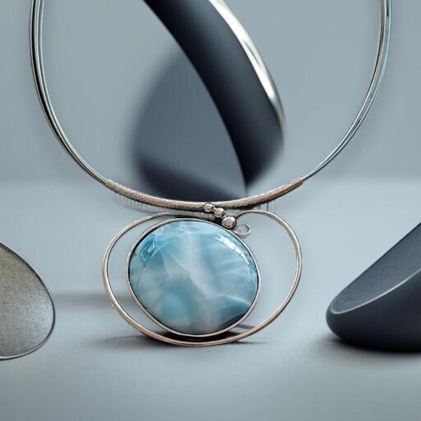 Halsschmuck Larimar in 925 Silber