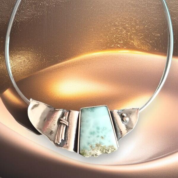 Halsschmuck Larimar in 925 Silber