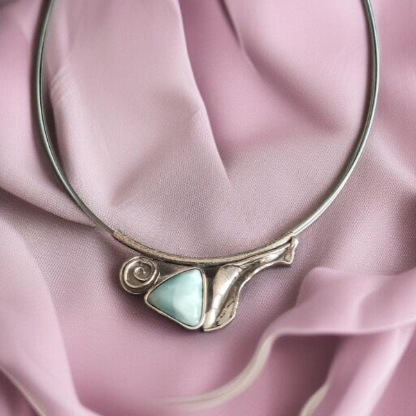 Halsschmuck Larimar in 925 Silber
