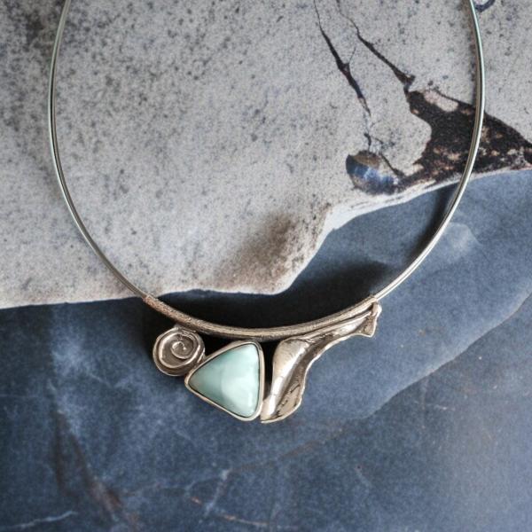 Halsschmuck Larimar in 925 Silber
