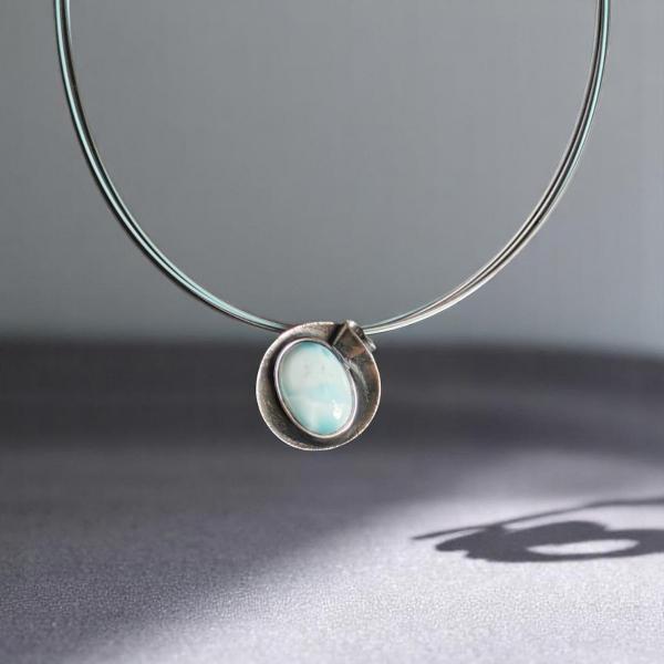 Halsschmuck Larimar in 925 Silber