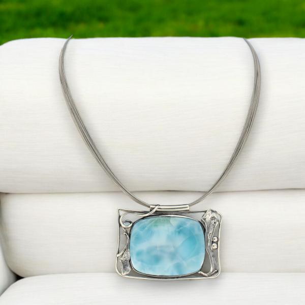 Halsschmuck Larimar in 925 Silber