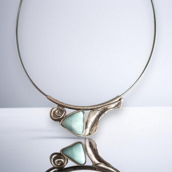 Halsschmuck Larimar in 925 Silber