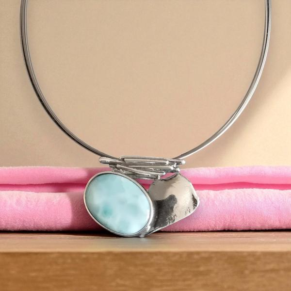 Halsschmuck Larimar in 925 Silber
