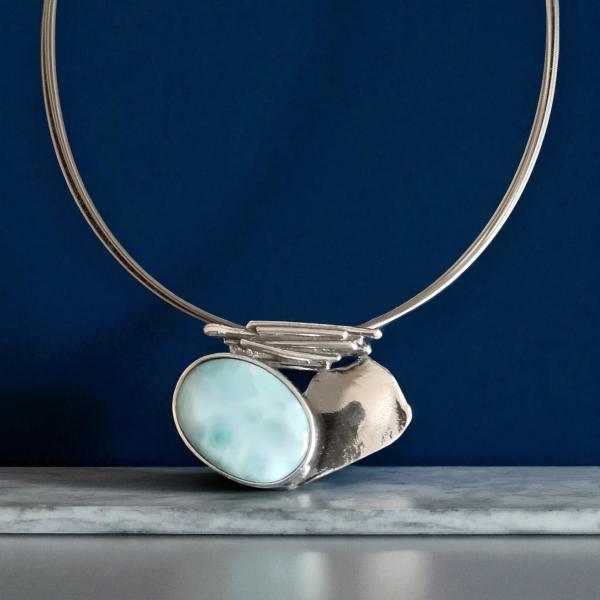 Halsschmuck Larimar in 925 Silber