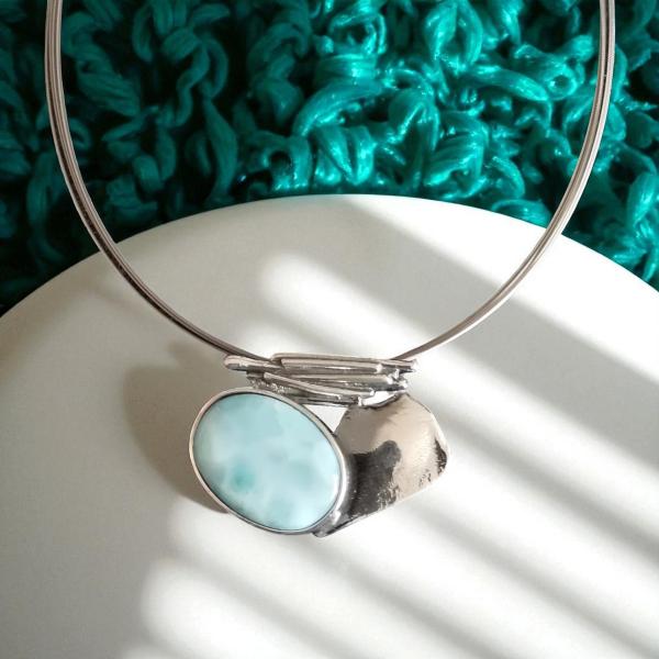 Halsschmuck Larimar in 925 Silber