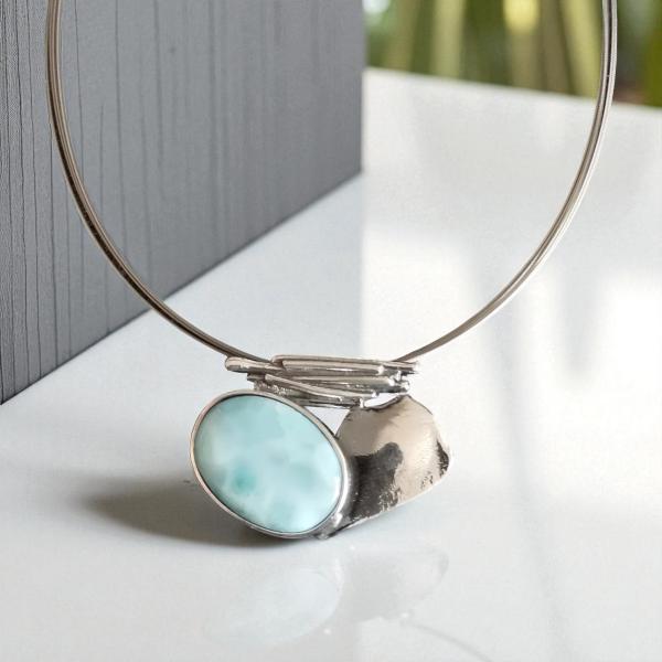 Halsschmuck Larimar in 925 Silber