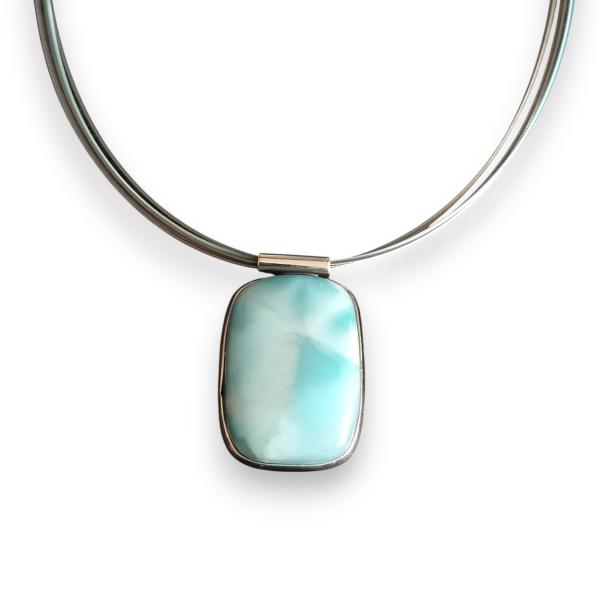 Halsschmuck Larimar in 925 Silber
