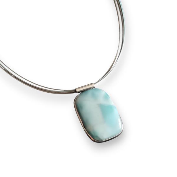 Halsschmuck Larimar in 925 Silber