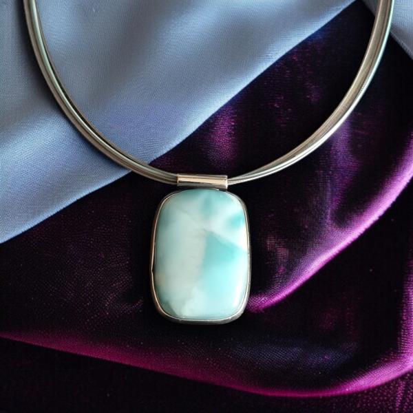 Halsschmuck Larimar in 925 Silber