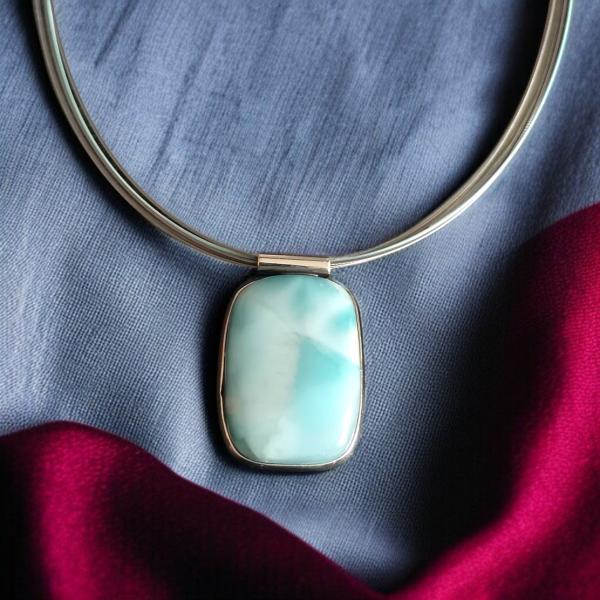 Halsschmuck Larimar in 925 Silber