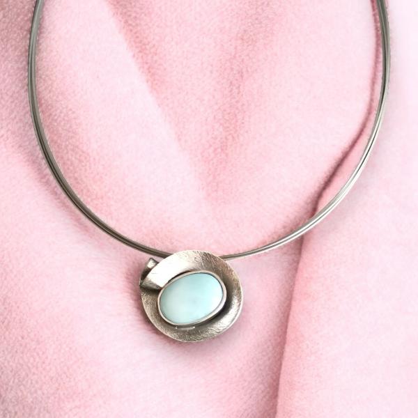 Halsschmuck Larimar in 925 Silber