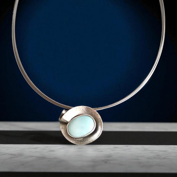 Halsschmuck Larimar in 925 Silber