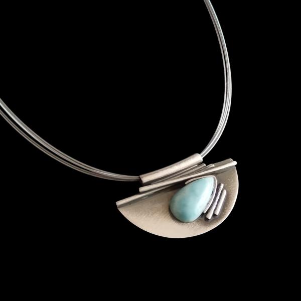 Halsschmuck Larimar in 925 Silber