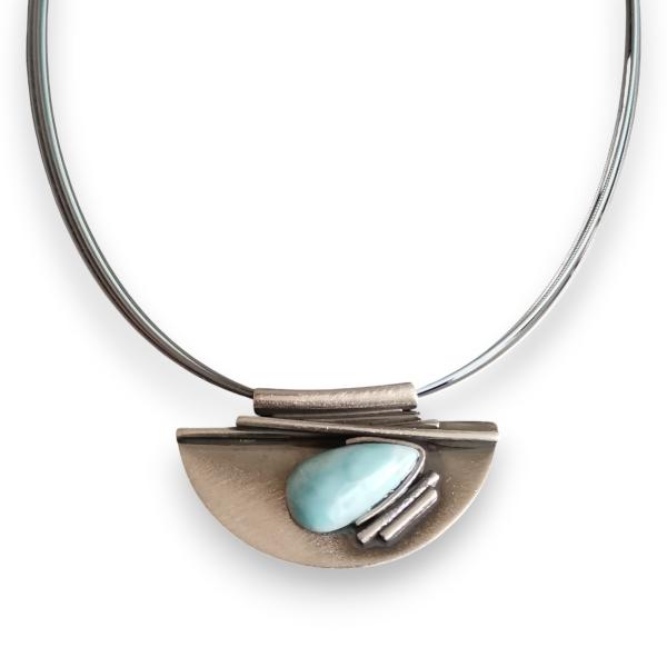 Halsschmuck Larimar in 925 Silber