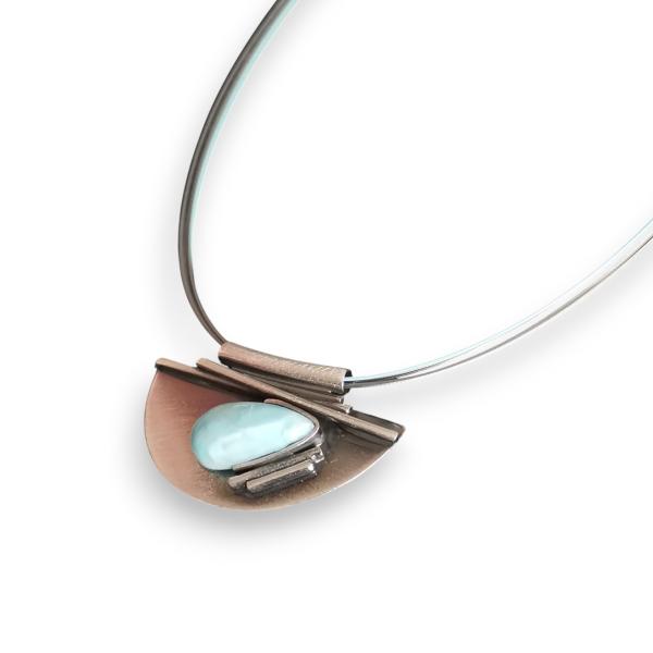 Halsschmuck Larimar in 925 Silber