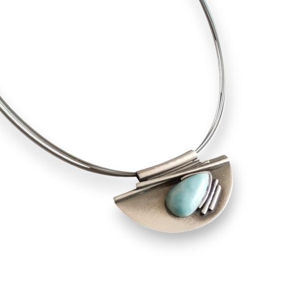 Halsschmuck Larimar in 925 Silber