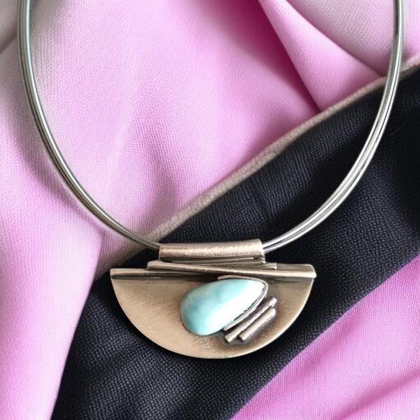 Halsschmuck Larimar in 925 Silber