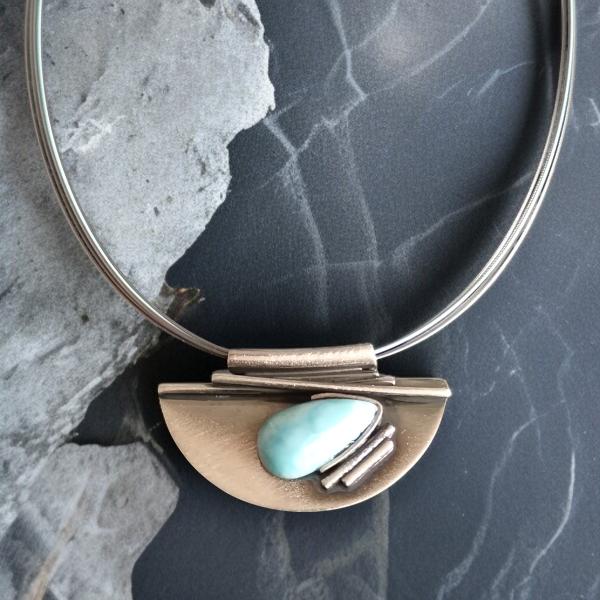 Halsschmuck Larimar in 925 Silber