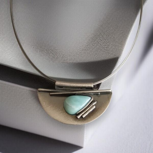 Halsschmuck Larimar in 925 Silber